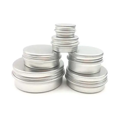10 Stück Aluminium Metall Kosmetik Wiederbefüllbare Behälter Professionelle Kosmetik Behälter Cremetopf Flasche 5g/15g/30/50g/100g (Größe: 100g)