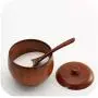 Bouteille à épices en bois naturel japonais, contenoir de sel avec couvercle, bol à sucre, ustensiles de cuisine, accessoires de table, noir. Bouteille à épices en bois naturel japonais, contenoir de sel avec couvercle, bol à sucre, ustensiles de cuisine, accessoires de table, noir.