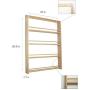 EMS Solid OAK Wood Spice Rack Organizer, 4 Tier Wall Mounted - Seasoning Storage for Pantry and Kitchen - Natural Finish (26.5&quotH x 20&quotW x 2.75&quotD)