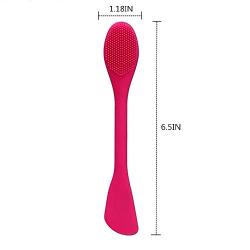 Double Head Spatula Silicone Face Mask Brush and Soft Silicone Face Cleanser and Massager Brush,Mud Mask Applicator Brush Hairless Body Lotion And Body Butter Applicator 2 Pcs