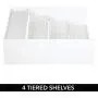 mDesign Plastic Kitchen Spice Bottle Rack Holder, Food Storage Organizer for Cabinet, Cupboard, Pantry, Shelf - Holds Spices, Mason Jars, Baking Supplies, Canned Food, 4 Levels, 2 Pack - White