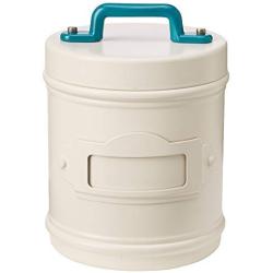 Italo Ottinetti White Aluminium Canister with Label Painted Handle Green 10 cm, one Size