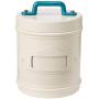 Italo Ottinetti White Aluminium Canister with Label Painted Handle Green 10 cm, one Size