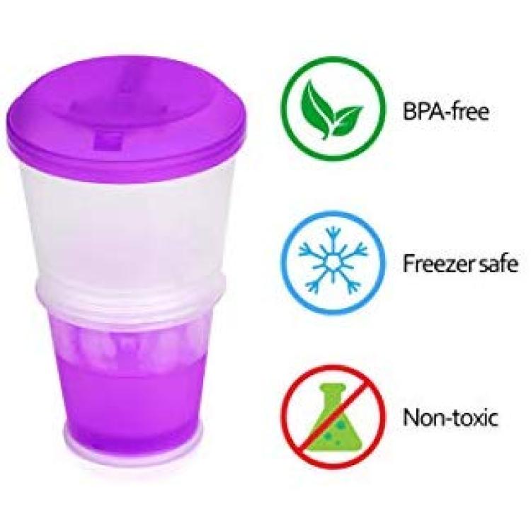 Cereal On The Go, Cup Container Breakfast Drink Milk Cups Portable Yogurt  and Travel To-Go Food Containers Storage With Spoon(Blue)