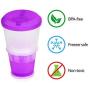 CLM Cereal On the Go Cups - Portable Breakfast Drink Cups with Lid & Foldable Spoon - Breakfast To Go Food Container - Blue (2 Pack Blue/Purple)