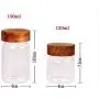 1 Stück 120ml/4oz Leere Glasbehälter mit Verschluss aus Holz für den Hausgebrauch in Küche, zum Lagern, für Lebensmittel, ideal zum Servieren von Süßigkeiten, Snacks, Honig usw.
