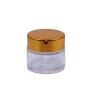 10 Gram Clear Glass Cosmetic Jar Pots Portable Travel Eyeshadow Face Cream Lotion Cosmetic Container Empty Glass Cosmetic Sample Jar Makeup Tool,Gold Aluminum Lid& inner Liners-pack of 19