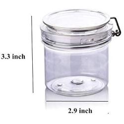 Pinklife 2 PCS Airtight Jar,Wide Mouth Jars,Cosmetic containers Jars for Hair Conditioner,Body Scrubs and Lotions,Storage Canister Jars for Sugar and Flour,2.9x3.3 (Clear)