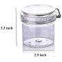 Pinklife 2 PCS Airtight Jar,Wide Mouth Jars,Cosmetic containers Jars for Hair Conditioner,Body Scrubs and Lotions,Storage Canister Jars for Sugar and Flour,2.9x3.3 (Clear)