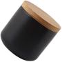 HMANE Ceramic Food Storage Jars, 8.8FL OZ/260ML Containers Sealed Canisters with Lid for Coffee Tea Spice and More - Black S