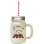 Roter Traumfänger Ring Bild, Frostglas Mason Jar mit Stroh 

以下是一些备选翻译，选择第一个：

Roter Traumfänger Ring-Bild aus frostgiertem Glas Mason Jar mit Strohhalme