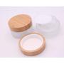 30g 30ml Environmental Bamboo Lid Frosted Glass Bottle Cream Jars Empty Cosmetic Comtainer 1pcs