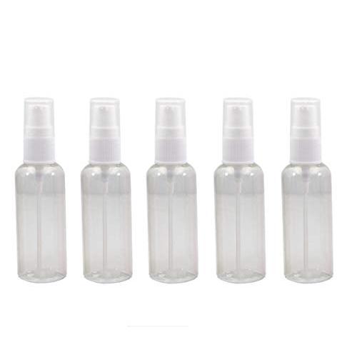 12PCS 50ML 1.7OZ Empty Refillable PET/PP Plastic Lotion Pump Bottle Containers Jars With Clear Pump Head And Cover Leakproof Travel Size Vials For Essence Oils Facial Cleanser Body Cream (Transparent)