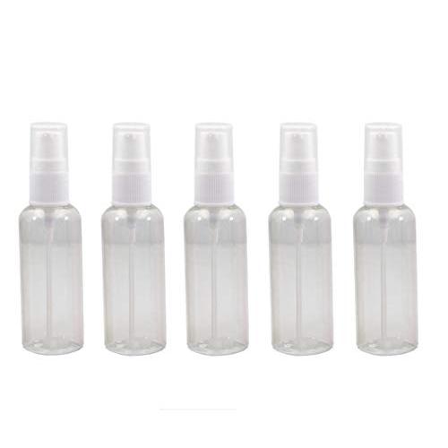 12PCS 50ML 1.7OZ Empty Refillable PET/PP Plastic Lotion Pump Bottle Containers Jars With Clear Pump Head And Cover Leakproof Travel Size Vials For Essence Oils Facial Cleanser Body Cream (Transparent)