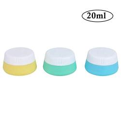Pack Of 3 Silicone Travel Makeup Containers Leakproof Cream Jars Cosmetic Containers With Sealed Lids Squeezable Toiletry Case For Shampoo,lotion,conditioner(20ml/0.67oz)