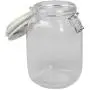 Home Basics GC45326 Proo 50 oz Canister mit Marmorbedrucktem Keramikdeckel (Gold) Luftdichter, Undurchlässiger, Weite-Mund Französischer Glasbehälter mit Runder, Medium, Klar