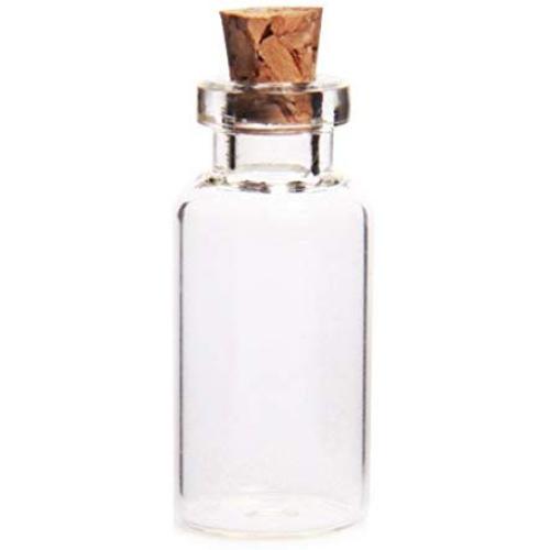 4Pcs 1840MM 5ML Glass Bottles Wishing Floating Bottle Empty Sample Storage Jars with Cork Stoppers - Transparent