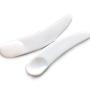 100 PCS Mini Disposable Curved Cosmetic Spatula Scoop Makeup Plastic Skin Care Face Cream Face Pack Mixing Sampling Scoop Scraper DIY Accessories Beauty Tool (A)