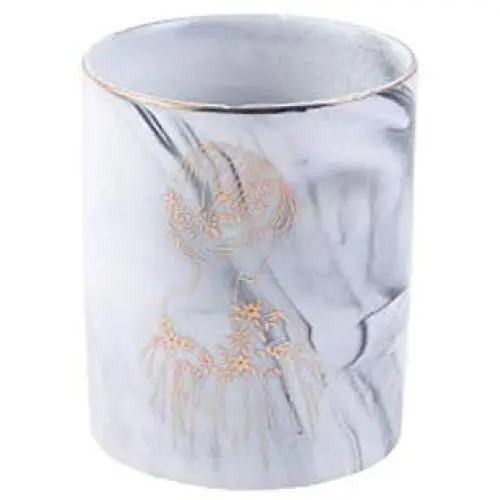 Nordic Style Marble Storage Tank Ceramic Jar Cosmetic Brush Pen Holder Knife Fork Storage Holder Home Office Kitchen Organizer,2 Nordic Style Marble Storage Tank Ceramic Jar Cosmetic Brush Pen Holder Knife Fork Storage Holder Home Office Kitchen Organizer,2