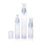 6 PCS 5ML 0.2OZ Transparent Plastic Airless Vacuum Pump Bottles Refillable Empty Press Container with Clear Cap Mini Portable Lotion Cream Jar Emulsion Vials Cosmetic Sample Dispense for Travel