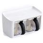 Plastic Spice Rack Stacked Storage Seasoning Boxes Spice Jars With Handle Spoon Kitchen Storage Container for Herb Condiment,B