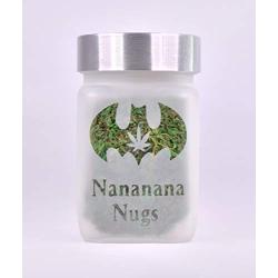 Stash Jar, Nocturnal Bat and Nananana Nugs Design, Cool Weed Accessories from Twisted420Glass