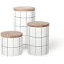 TNKML Ceramic Spice Jar Storage Jar With Bamboo Cover Spice Pot Seasoning Container Sugar Can Salter Grid Spice Jar Kitchenware -B