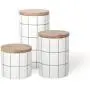 Bouteille de Pot en Céramique TNKML avec Couvercle en Bambou pour Épices, Sel, Sucre, Récipient de Rangement de Cuisine - B Bouteille de Pot en Céramique TNKML avec Couvercle en Bambou pour Épices, Sel, Sucre, Récipient de Rangement de Cuisine - B