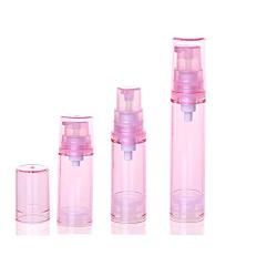 Total 3PCS 5ML +10ML +15ML Empty Refillable Plastic Airless Bottle Vacuum Pump Press Jars Container Vial Case For Cosmetic Make-up Foundations Cream Lotion Liquid Toner Emulsion Sample（Random Color)