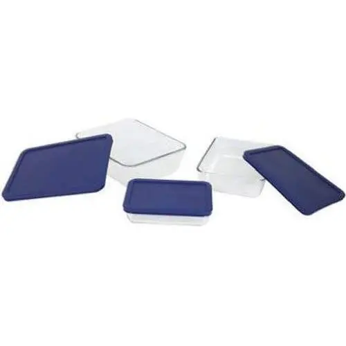 Pyrex Simply Store 6-teiliges rechteckiges Glas-Lebensmittel-Aufbewahrungssystem