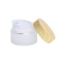 3Pcs Empty Translucent Frosted Glass Cosmetic Containers with Wood Grain Cap, 1 30ml Round Jar+1 20ml Eye Dropper Bottles+1 10ml Roller Bottles for Essential Oil Aromatherapy Perfume Skincare Liquid