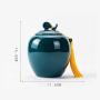 Mini Tea Jar Ceramic Chinese Style Tea Box Sealed Storage Tank Portable Traveling Tea Caddy Kitchen Porcelain Jar Box Home Decor,D Persimmon