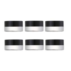 6PCS 5ml/0.17OZ Empty Clear Glass Creams Bottles Makeup Beauty Skin Care Lotions Eye-crams Jars with Plstic Black Cap Facial Scrub Ointment Cosmetic Containers Refillable Portable Travel Trial Packing