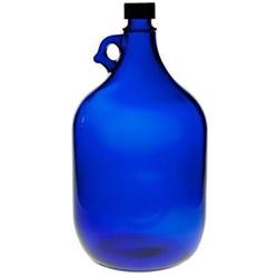 Viva Haushaltswaren Set of Blue XXL Glass Bottles with Black Screw Lids for 5?L, to Fill Yourself