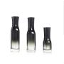 1PCS 120ml/4oz Square Black Gradient Glass Pump Press Bottle Lotion Dispenser Travel Cosmetic Storage Containers Jar Pot with Black Pump Head for Emulsion Essence Serum