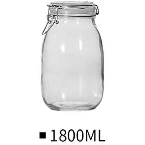 storage box Household Glass Sealed Cans - Whole Grain Storage Tank Glass Bottle Honey Wide Mouth Bottle Kimchi Jar (Color : Clear, Size : 1800 ml) storage box Household Glass Sealed Cans - Whole Grain Storage Tank Glass Bottle Honey Wide Mouth Bottle Kimchi Jar (Color : Clear, Size : 1800 ml)