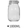 storage box Household Glass Sealed Cans - Whole Grain Storage Tank Glass Bottle Honey Wide Mouth Bottle Kimchi Jar (Color : Clear, Size : 1800 ml)