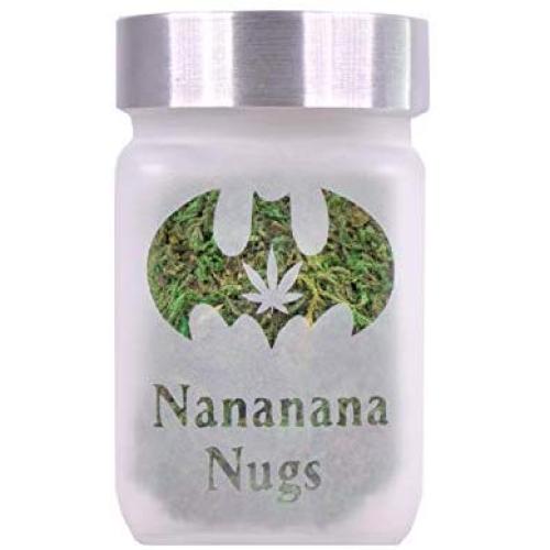 Stash Jar, Nocturnal Bat and Nananana Nugs Design, Cool Weed Accessories from Twisted420Glass