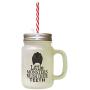 Black Little Monsters Brush Their Teeth Frosted Glass Mason Jar With Straw