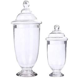 Apothecary Jars Transparent Glass Storage Tank for Candy Snacks Storage Bottle Wedding Gift Decoration, Large:4L