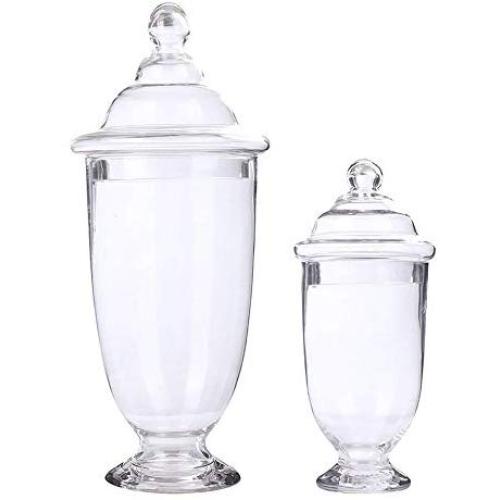 Apothecary Jars Transparent Glass Storage Tank for Candy Snacks Storage Bottle Wedding Gift Decoration, Large:4L