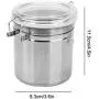Kitchen Airtight Small Coffee Canister Jars Stainless Steel Food Storage Containers with Clear Acrylic Lid Locking Clamp,Pantry Organization and Storage for Tea Snacks Sugar 650ML