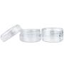 (Quantity: 12 Pieces) Beauticom 15G/15ML (0.5oz) Round Clear Jars with Screw Cap Lid for Powdered Eyeshadow, Mineralized Makeup, Cosmetic Samples - BPA Free