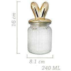 Nordic Luxury Storage Tank Gold Plated Glass Sealed Candy Jars Storage Can Makeup Cotton Storage Kitchen Food Containers,1