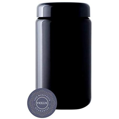 VIOLUX 400ml Ultraviolet Miron UV Glass Airtight Jar and Stash Container, Smell Proof for Herbs and Food