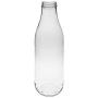 Viva Haushaltswaren # 62265 # 8 Bottles Wide Neck 1 Litre Milk/Juice Bottles with Pouring Funnel 9 cm Diameter Glass Bottles with Screw, Transparent, 8.8 x 8.8 x 25.9 cm