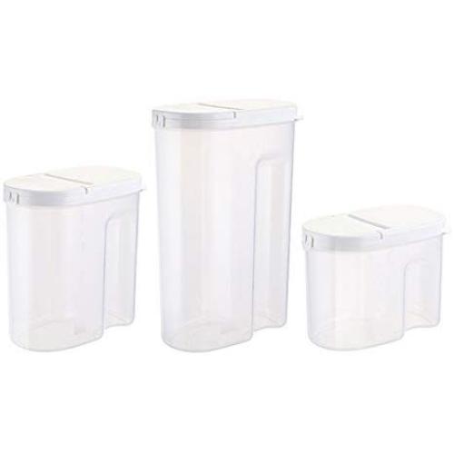 Sealed cans, grain storage tanks, plastic transparent kitchen storage box set of 3