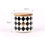 Round Ceramics Diamond Lattice Sealed Tank Tuba Storage Candy Jar Food Sugar Coffee Container Kitchen Canister Cereal Dispenser,C