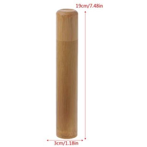RUZYY Bamboo Tube Tea Box Airtight Small Container Spices Storage Jar with Lid 4 Size - 3