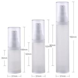 3Pcs 30ml Frosted Empty Portable Refillable High-grade PP Airless Vacuum Pump Bottle Vial Travel Cream Lotion Toner Toiletries Liquid Container Pot (30ML)